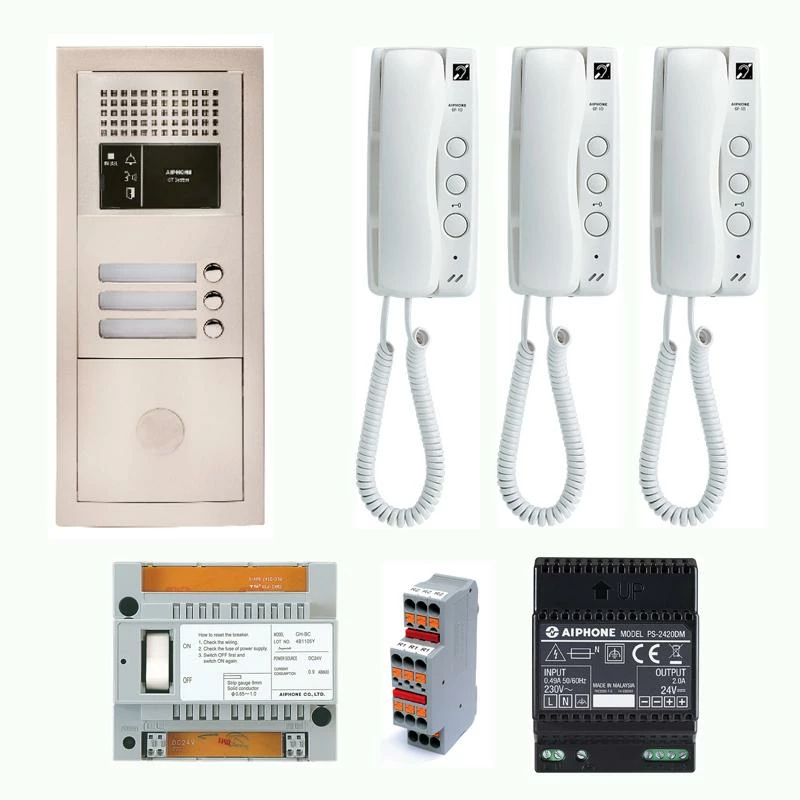 GTBA3E Pack Audio 3 BP Avec 3 Postes GT1D Programmés AIPHONE 1 GTBA3E Pack Audio 3 BP Avec 3 Postes GT1D Programmés AIPHONE