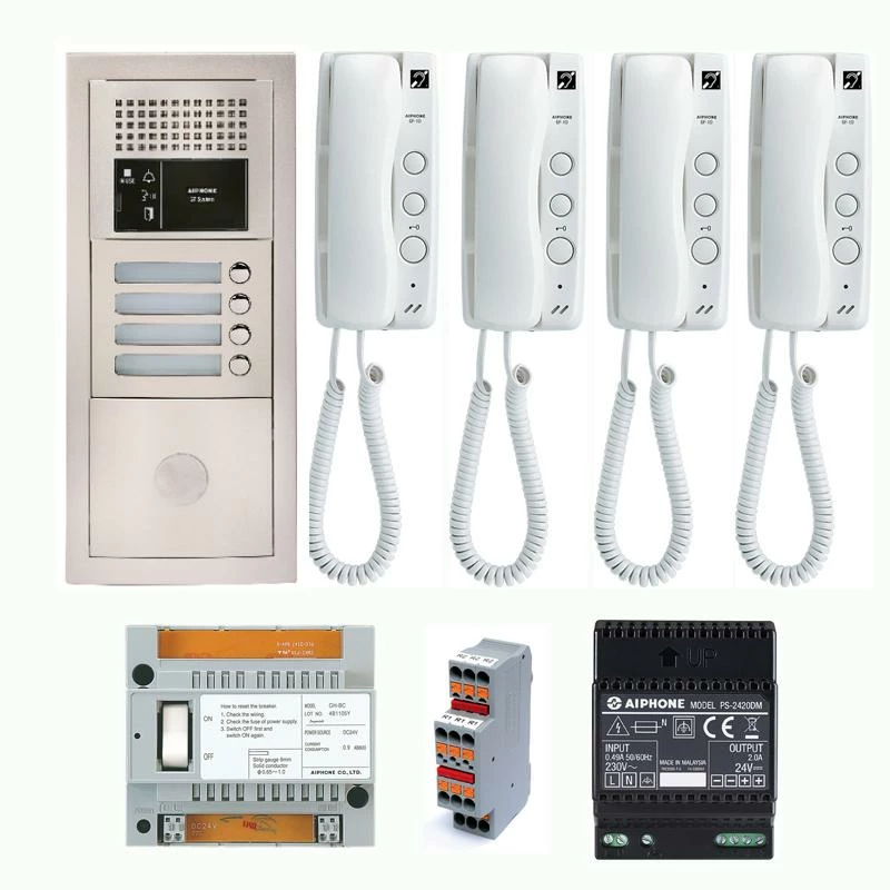 GTBA4E Pack Audio 4 BP Avec 4 Postes GT1D Programmés AIPHONE 1 GTBA4E Pack Audio 4 BP Avec 4 Postes GT1D Programmés AIPHONE