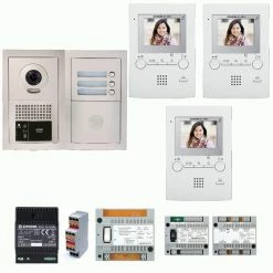 GTBV3E Pack Vidéo 3 BP Avec 3 Moniteurs Programmés AIPHONE