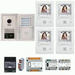 GTBV4E Pack Vidéo 4 BP Avec 4 Moniteurs Programmés AIPHONE