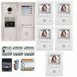 GTBV5E Pack Vidéo 5 BP Avec 5 Moniteurs Programmés AIPHONE