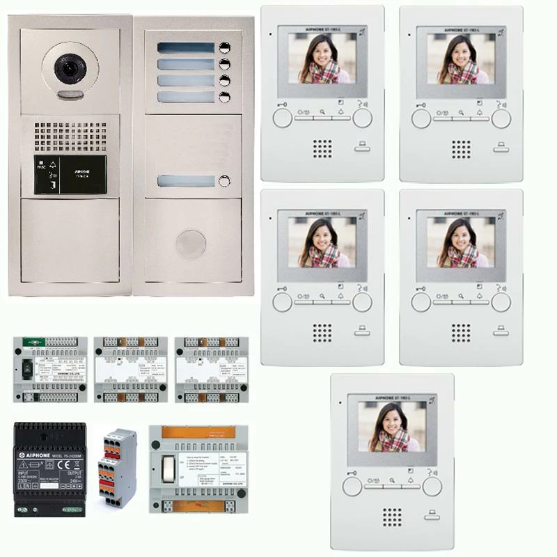 GTBV5E Pack Vidéo 5 BP Avec 5 Moniteurs Programmés AIPHONE 1 GTBV5E Pack Vidéo 5 BP Avec 5 Moniteurs Programmés AIPHONE