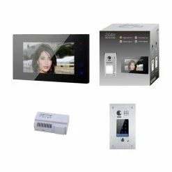 KIT VIDEO AO 7 POUCES AVEC MÉMOIRE + CAMERA ENCASTREE AVEC DIGICODE