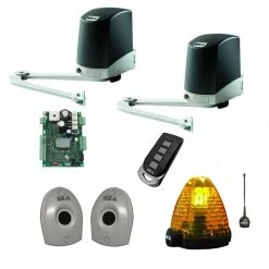 10854525F KIT FLIPPER DOUBLE BASIC Motorisation à Bras Pour Portail 2 Battants SEA 24V