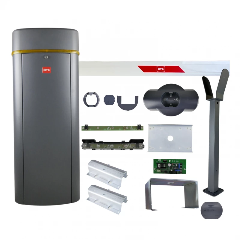 KIT MICHELANGELO BT A 60 U Barrière Grise Complète Lisse 6m Ronde Avec Feu Intégré Au Corps BFT 24V 1 KIT MICHELANGELO BT A 60 U Barrière Grise Complète Lisse 6m Ronde Avec Feu Intégré Au Corps BFT 24V