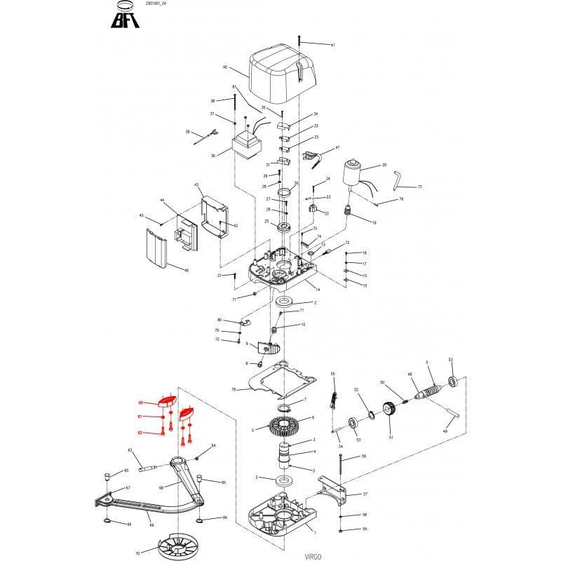 ENSEMBLE DE BUTEES MECANIQUES POUR VIRGO BFT (Pour 2 Moteurs) 1 ENSEMBLE DE BUTEES MECANIQUES POUR VIRGO BFT (Pour 2 Moteurs)