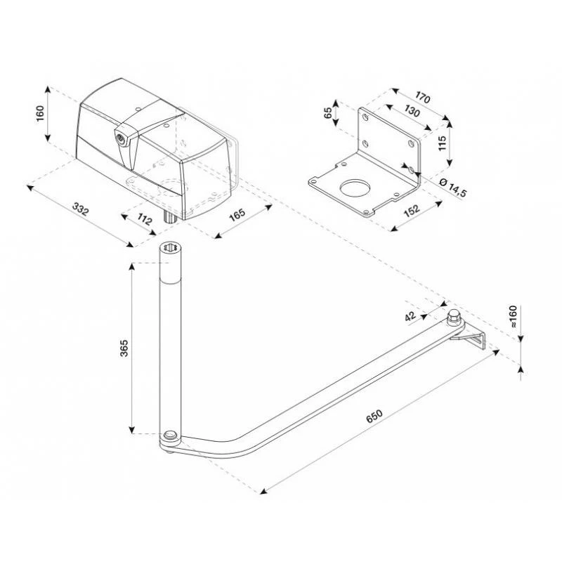 KPR24.B 24V KIT DE MOTORISATION À BRAS ARTICULE BENINCA 6 KPR24.B 24V KIT DE MOTORISATION À BRAS ARTICULE BENINCA – Image 6