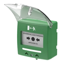 SHOKV4 Déclencheur Manuel Vert 2 Contacts + Détection D'ouverture Du Capot SEWOSY